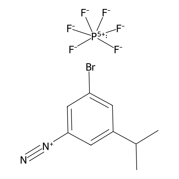 Benzenediazonium, 3-bromo-5-(1-methylethyl)-, hexafluorophosphate(1-) (1:1) (ACI) Structure