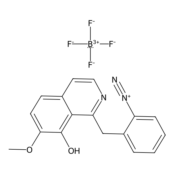 Benzenediazonium, 2-[(8-hydroxy-7-methoxy-1-isoquinolinyl)methyl]-, tetrafluoroborate(1-) (1:1) (ACI) Structure