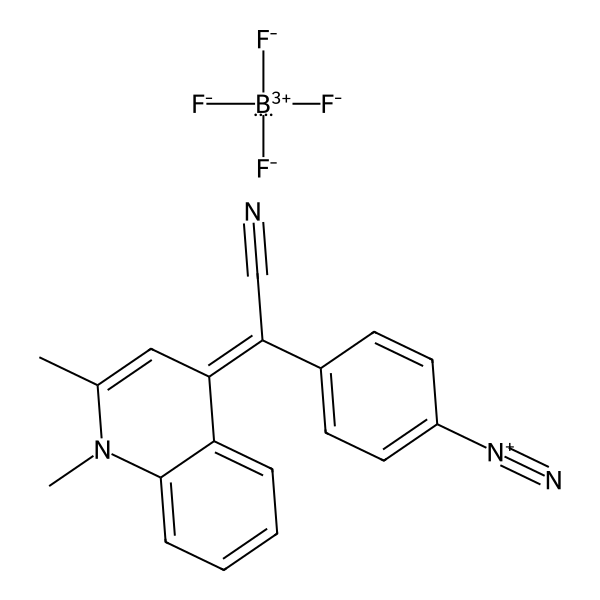 Benzenediazonium, 4-[cyano(1,2-dimethyl-4(1H)-quinolinylidene)methyl]-, tetrafluoroborate(1-) (1:1) (ACI)