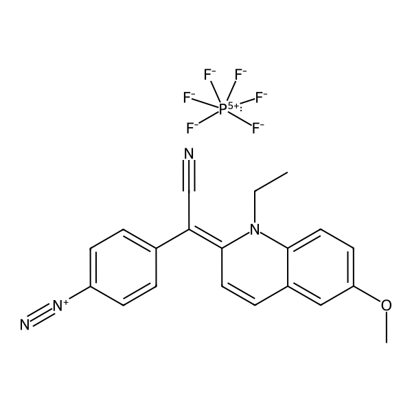 Benzenediazonium, 4-[cyano(1-ethyl-6-methoxy-2(1H)-quinolinylidene)methyl]-, hexafluorophosphate(1-) (1:1) (ACI)