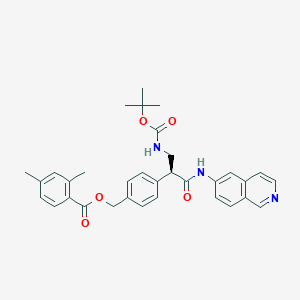 (S)-4-(3-((tert-Butoxycarbonyl)amino)-1-(isoquinolin-6-ylamino)-1-oxopropan-2-yl)benzyl 2,4-dimethylbenzoate Structure