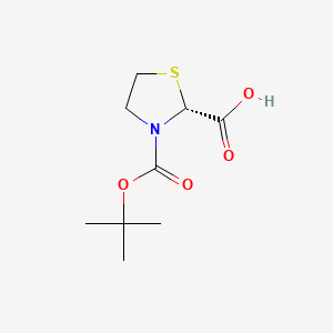 (2R)-3-(tert-butoxycarbonyl)-1,3-thiazolidine-2-carboxylic acid Structure