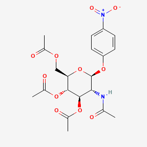 (2R,3S,4R,5R,6S)-5-Acetamido-2-(acetoxymethyl)-6-(4-nitrophenoxy)tetrahydro-2H-pyran-3,4-diyl diacetate Structure