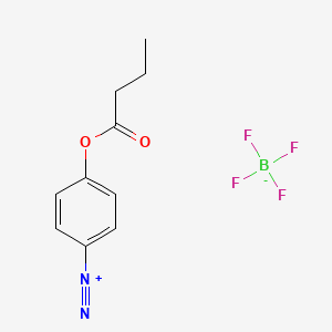 Benzenediazonium, 4-(1-oxobutoxy)-, tetrafluoroborate(1-) (1:1) (ACI) Structure