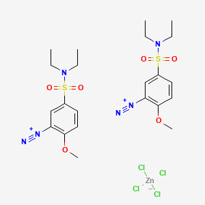 Benzenediazonium, 5-[(diethylamino)sulfonyl]-2-methoxy-, (T-4)-tetrachlorozincate(2-) (2:1) (9CI, ACI)