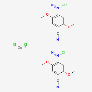 Benzenediazonium, 4-cyano-2,5-dimethoxy-, (T-4)-tetrachlorozincate(2-) (2:1) (9CI, ACI) Structure