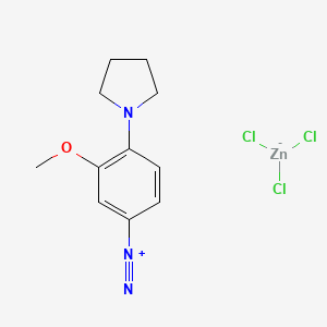 Benzenediazonium, 3-methoxy-4-(1-pyrrolidinyl)-, trichlorozincate(1-) (1:1) (ACI) Structure