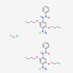 Benzenediazonium, 4-(benzoylamino)-2,5-dibutoxy-, (T-4)-tetrachlorozincate(2-) (2:1) (9CI, ACI) Structure