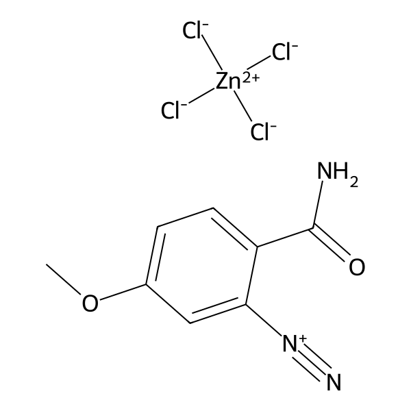 Benzenediazonium, 2-(aminocarbonyl)-5-methoxy-, (T-4)-tetrachlorozincate(2-) (2:1) (ACI) Structure