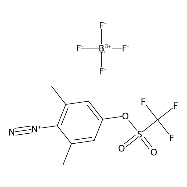 Benzenediazonium, 2,6-dimethyl-4-[[(trifluoromethyl)sulfonyl]oxy]-, tetrafluoroborate(1-) (1:1) (ACI) Structure