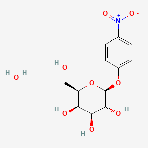 (2R,3R,4S,5R,6S)-2-(Hydroxymethyl)-6-(4-nitrophenoxy)tetrahydro-2H-pyran-3,4,5-triol hydrate Structure