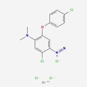 Benzenediazonium, 2-chloro-5-(4-chlorophenoxy)-4-(dimethylamino)-, trichlorozincate(1-) (1:1) (ACI) Structure