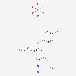 Benzenediazonium, 2,5-diethoxy-4-[(4-methylphenyl)thio]-, hexafluorophosphate(1-) (1:1) (ACI) Structure
