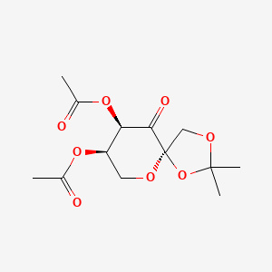 (5R,8R,9R)-2,2-Dimethyl-10-oxo-1,3,6-trioxaspiro[4.5]decane-8,9-diyl diacetate Structure