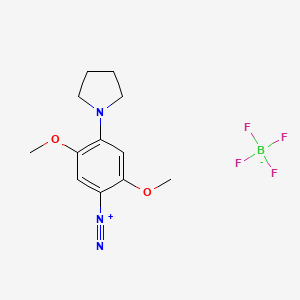 Benzenediazonium, 2,5-dimethoxy-4-(1-pyrrolidinyl)-, tetrafluoroborate(1-) (1:1) (ACI) Structure