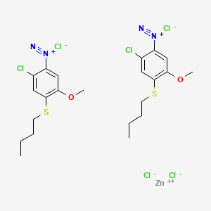 Benzenediazonium, 4-(butylthio)-2-chloro-5-methoxy-, (T-4)-tetrachlorozincate(2-) (2:1) (9CI, ACI) Structure
