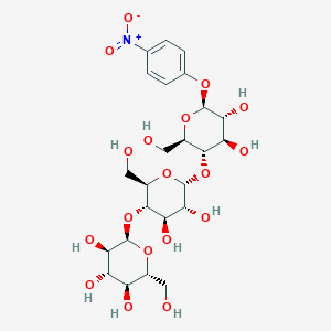 (2R,3R,4S,5S,6R)-2-(((2R,3S,4R,5R,6R)-6-(((2R,3S,4R,5R,6S)-4,5-Dihydroxy-2-(hydroxymethyl)-6-(4-nitrophenoxy)tetrahydro-2H-pyran-3-yl)oxy)-4,5-dihydroxy-2-(hydroxymethyl)tetrahydro-2H-pyran-3-yl)oxy)-6-(hydroxymethyl)tetrahydro-2H-pyran-3,4,5-triol Structure
