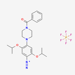 Benzenediazonium, 4-(4-benzoyl-1-piperazinyl)-2,5-bis(1-methylethoxy)-, hexafluorophosphate(1-) (1:1) (ACI) Structure