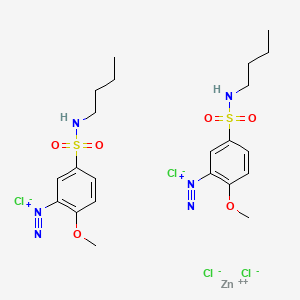 Benzenediazonium, 5-[(butylamino)sulfonyl]-2-methoxy-, (T-4)-tetrachlorozincate(2-) (2:1) (9CI, ACI) Structure