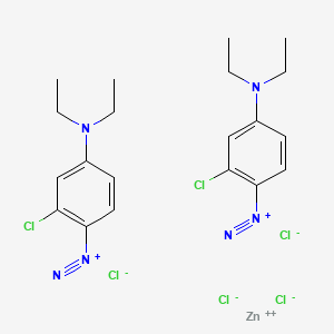 Benzenediazonium, 2-chloro-4-(diethylamino)-, (T-4)-tetrachlorozincate(2-) (2:1) (9CI, ACI) Structure