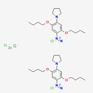Benzenediazonium, 2,5-dibutoxy-4-(1-pyrrolidinyl)-, (T-4)-tetrachlorozincate(2-) (2:1) (9CI, ACI) Structure