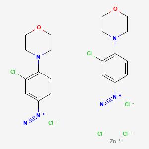 Benzenediazonium, 3-chloro-4-(4-morpholinyl)-, (T-4)-tetrachlorozincate(2-) (2:1) (9CI, ACI) Structure