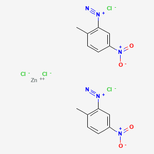 Benzenediazonium, 2-methyl-5-nitro-, (T-4)-tetrachlorozincate(2-) (2:1) (9CI, ACI) Structure