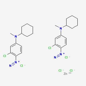 Benzenediazonium, 3-chloro-4-(cyclohexylmethylamino)-, (T-4)-tetrachlorozincate(2-) (2:1) (9CI, ACI)