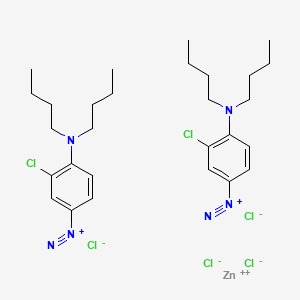 Benzenediazonium, 3-chloro-4-(dibutylamino)-, (T-4)-tetrachlorozincate(2-) (2:1) (9CI, ACI) Structure