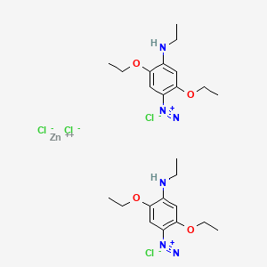 Benzenediazonium, 2,5-diethoxy-4-(ethylamino)-, (T-4)-tetrachlorozincate(2-) (2:1) (9CI, ACI) Structure