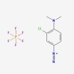 Benzenediazonium, 3-chloro-4-(dimethylamino)-, hexafluorophosphate(1-) (1:1) (ACI) Structure