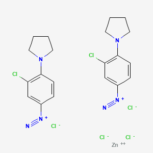 Benzenediazonium, 3-chloro-4-(1-pyrrolidinyl)-, (T-4)-tetrachlorozincate(2-) (2:1) (9CI, ACI) Structure