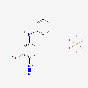 Benzenediazonium, 2-methoxy-4-(phenylamino)-, hexafluorophosphate(1-) (1:1) (ACI) Structure