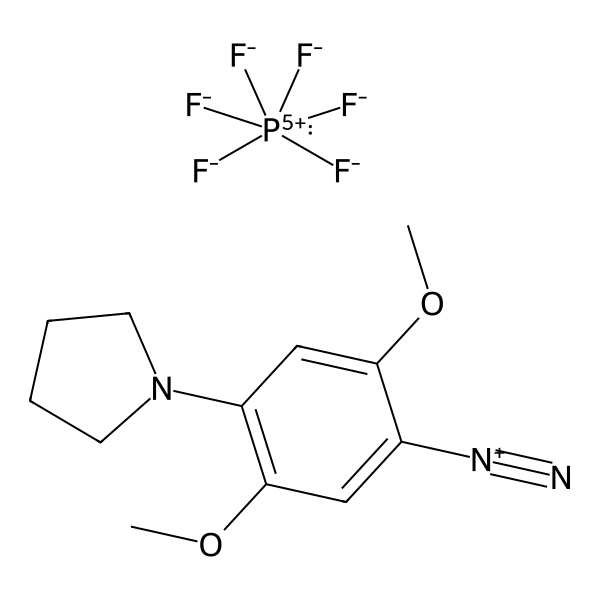 Benzenediazonium, 2,5-dimethoxy-4-(1-pyrrolidinyl)-, hexafluorophosphate(1-) (1:1) (ACI) Structure