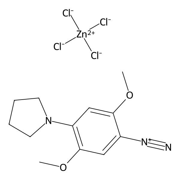 Benzenediazonium, 2,5-dimethoxy-4-(1-pyrrolidinyl)-, (T-4)-tetrachlorozincate(2-) (2:1) (9CI, ACI) Structure