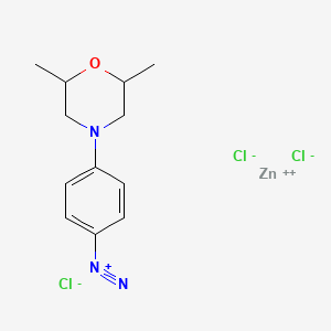 Benzenediazonium, 4-(2,6-dimethyl-4-morpholinyl)-, trichlorozincate(1-) (9CI) Structure