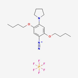 Benzenediazonium, 2,5-dibutoxy-4-(1-pyrrolidinyl)-, hexafluorophosphate(1-) (1:1) (ACI) Structure