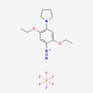 Benzenediazonium, 2,5-diethoxy-4-(1-pyrrolidinyl)-, hexafluorophosphate(1-) (1:1) (ACI) Structure