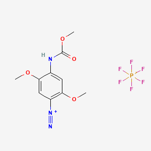 Benzenediazonium, 2,5-dimethoxy-4-[(methoxycarbonyl)amino]-, hexafluorophosphate(1-) (1:1) (ACI) Structure