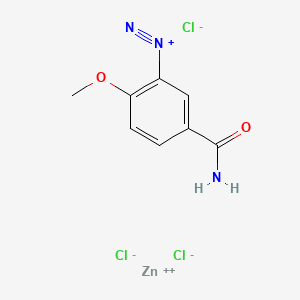Benzenediazonium, 5-(aminocarbonyl)-2-methoxy-, trichlorozincate(1-) (1:1) (ACI) Structure