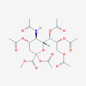 (1S,2R)-1-((2R,3R,4S)-3-acetamido-4,6-diacetoxy-6-(methoxycarbonyl)tetrahydro-2H-pyran-2-yl)propane-1,2,3-triyl triacetate Structure
