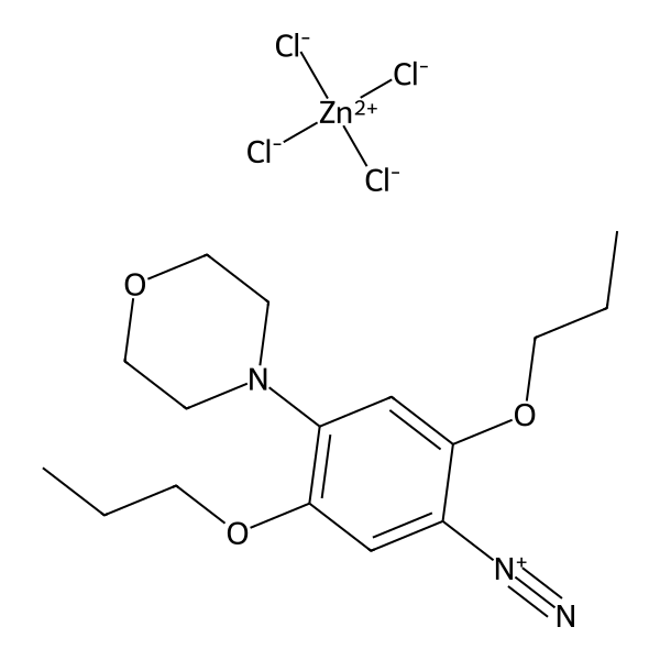 Benzenediazonium, 4-(4-morpholinyl)-2,5-dipropoxy-, (T-4)-tetrachlorozincate(2-) (2:1) (9CI) Structure