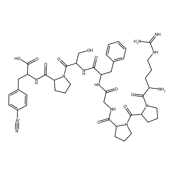 Bradykinin, 8-(4-diazonio-L-phenylalanine)-9-de-L-arginine- (9CI)