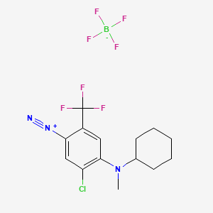 Benzenediazonium, 5-chloro-4-(cyclohexylmethylamino)-2-(trifluoromethyl)-, tetrafluoroborate(1-) (1:1) (ACI) Structure