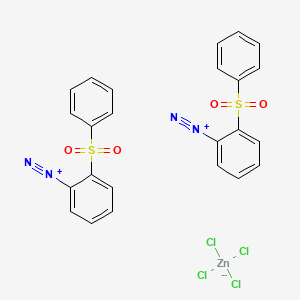 Benzenediazonium, 2-(phenylsulfonyl)-, (T-4)-tetrachlorozincate(2-) (2:1) (9CI, ACI) Structure