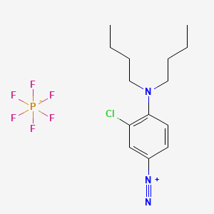 Benzenediazonium, 3-chloro-4-(dibutylamino)-, hexafluorophosphate(1-) (1:1) (ACI) Structure