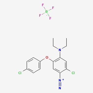 Benzenediazonium, 2-chloro-5-(4-chlorophenoxy)-4-(diethylamino)-, tetrafluoroborate(1-) (1:1) (ACI) Structure