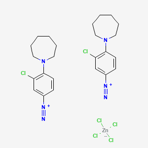 Benzenediazonium, 3-chloro-4-(hexahydro-1H-azepin-1-yl)-, (T-4)-tetrachlorozincate(2-) (2:1) (9CI, ACI) Structure
