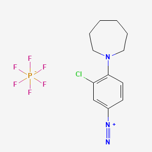 Benzenediazonium, 3-chloro-4-(hexahydro-1H-azepin-1-yl)-, hexafluorophosphate(1-) (1:1) (ACI) Structure