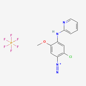 Benzenediazonium, 2-chloro-5-methoxy-4-(2-pyridinylamino)-, hexafluorophosphate(1-) (1:1) (ACI) Structure